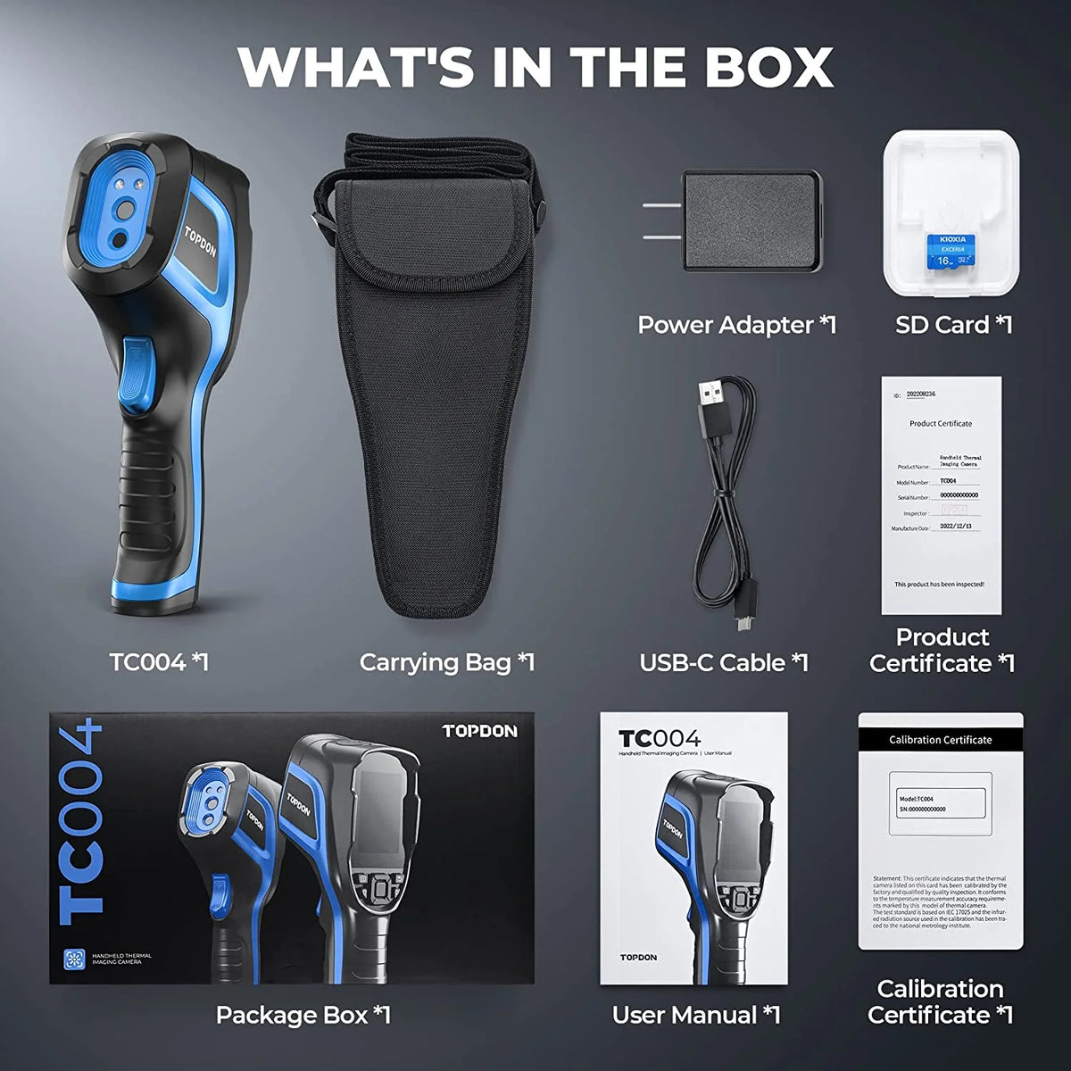 TOPDON TC004 Thermal Imaging Camera 256 x 192 IR High Resolution 12-Hour Battery Life Thermal Camera Handheld Infrared Camera