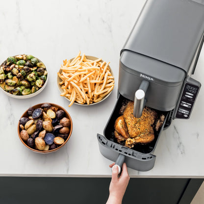 Ninja DoubleStack XL 2-Basket Air Fryer, DoubleStack Technology Cooks 4 Foods at Once, Space Saving Design, 10 QT, 4-in-1, Smart Finish & Match Cook, SL400