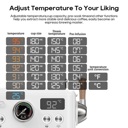 HiBREW H10PLUS 20Bar Espresso Coffee Machine with Adjustable Temperature & Steam