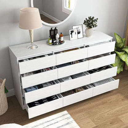 Resenkos Modern Mid Century 6 Drawer Wide Dressers Chests for Bedroom, Chest of Drawer Organizer Grey