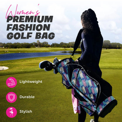 Womens Golf - Taboo Fashions 14 Way Lightweight Ladies Cart Bag (Posh Pink)