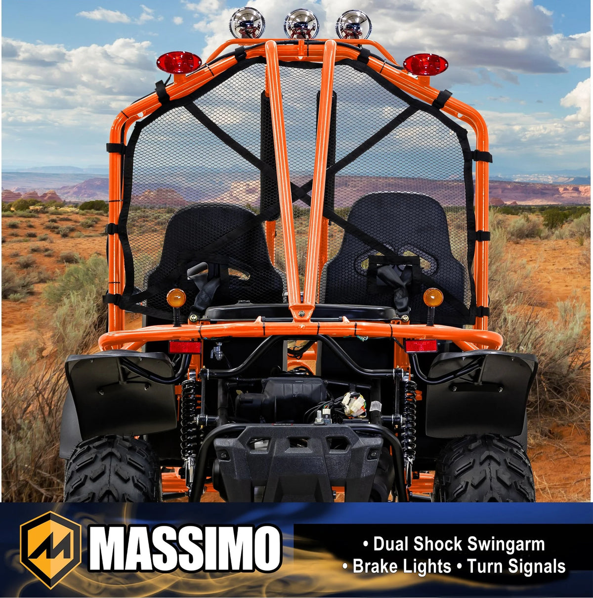 Massimo GKA 200 169cc EFI Adult Go Kart with 10HP Engine, 2WD Off-Road Go Cart, Dual Seats, Red
