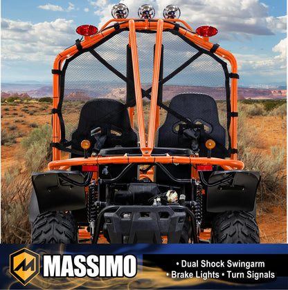 Massimo GKA 200 169cc EFI Adult Go Kart with 10HP Engine, 2WD Off-Road Go Cart, Dual Seats, Red