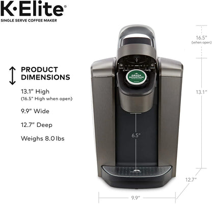 Keurig K-Elite Coffee Maker, Single Serve K-Cup Pod Coffee Brewer, With Iced Coffee Capability, Brushed Slate