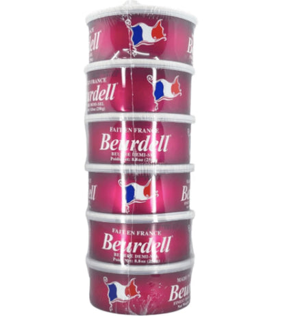 Beurdell Canned French Butter – 100% Natural Salted Pasteurized Real Butter | Long Shelf Life Emergency Survival Food | Great for Cooking, Baking, RV & Camping | Pull Top Lid | Pack of 24 | France
