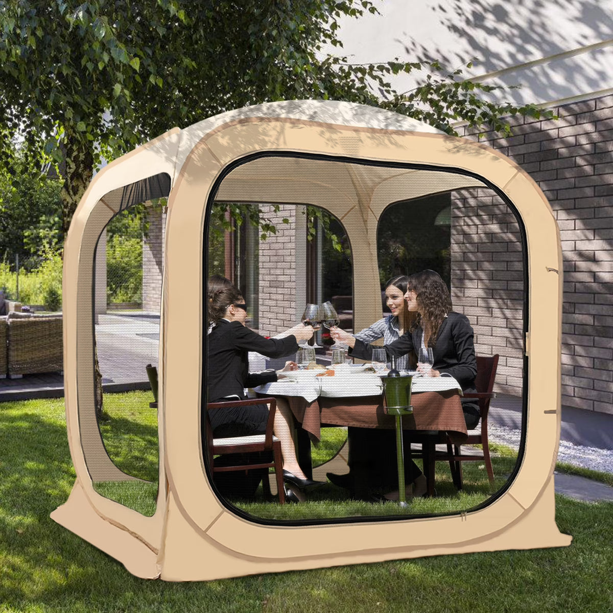 ABORON Sports Tent Pop Up Pod, Instant Weather Proof Pop Up Tent Shelter with Carry Bag, Clear View Bubble Tent for Watching Sports Events, Camping, Fishing, Portable & Foldable