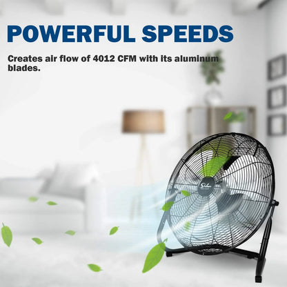 Simple Deluxe 18 inch 3-Speed High Velocity Heavy Duty Metal Industrial Floor Fans Quiet for Home Commercial, Black, 2 Pack