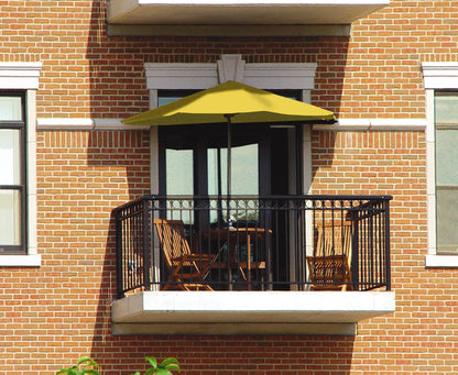 OFF-THE-WALL BRELLA Sunbrella Half Umbrella, 9'-Width, Teak Canopy