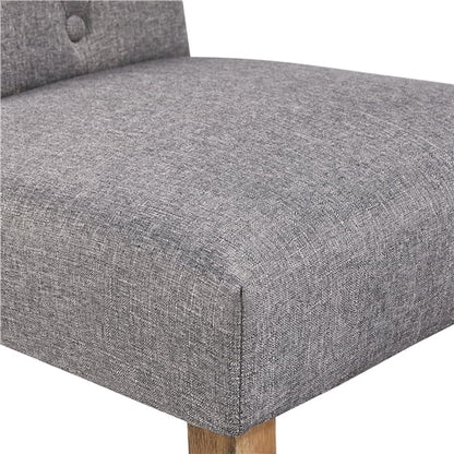 SMILE MART 6pcs Padded Parsons Fabric Upholstered Dining Chairs, Beige