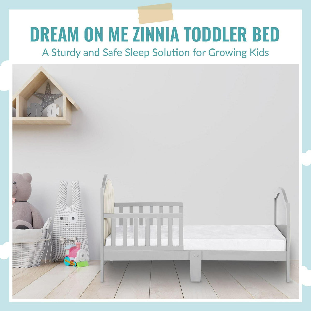 Dream On Me Zinnia Toddler Bed. Grey