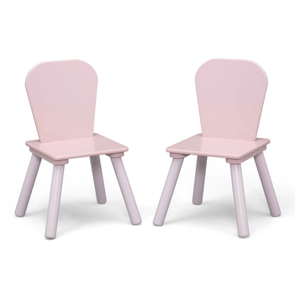 Delta Children 4-Piece Toddler Playroom Set �C Includes Play Table, 2 Chairs and 6 Bin Toy Organizer with Reusable Vinyl Cling Stickers, Light Pink/Dark Pink