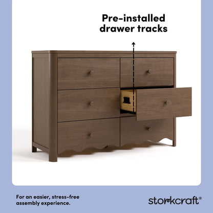 Storkcraft Casablanca 6 Drawer Nursery Dresser, Sage