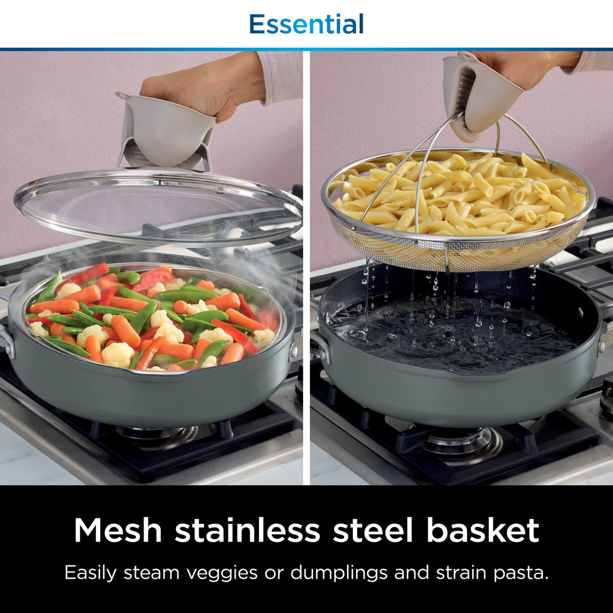 Ninja Foodi Never Stick Possible Pan, Non Stick, Fry Pan, Sea Salt Grey