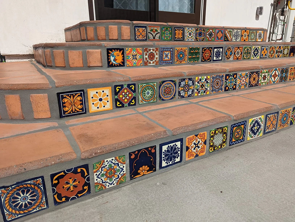 100 Mexican Tiles 4x4 Handpainted Hundred Pieces 10 Different Designs