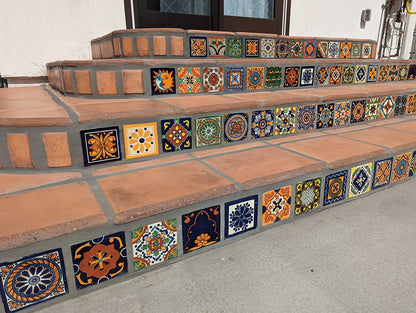 100 Mexican Tiles 4x4 Handpainted Hundred Pieces 10 Different Designs