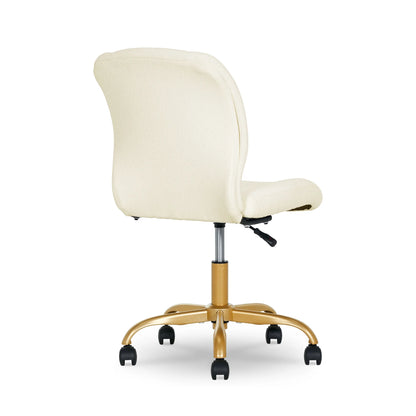 Mainstays Boucl�� Armless Office Chair for Adults and Teens, Cream