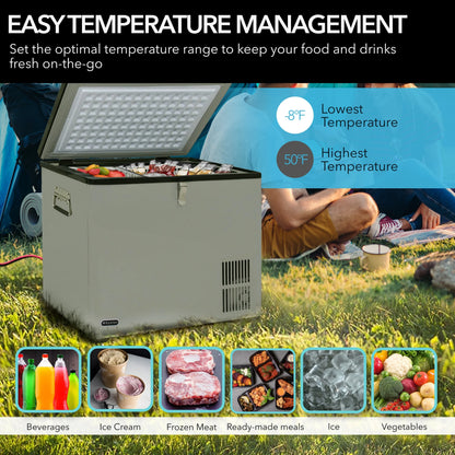 Whynter 65 Quart Portable Fridge/Freezer, Stainless Steel