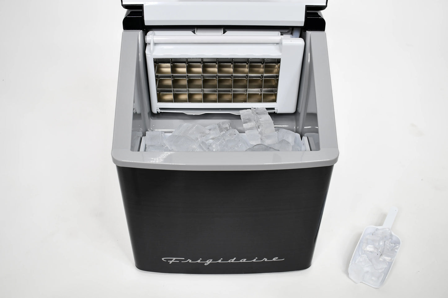 Frigidaire 40lbs. Countertop Clear Square Ice Maker - Stainless Steel