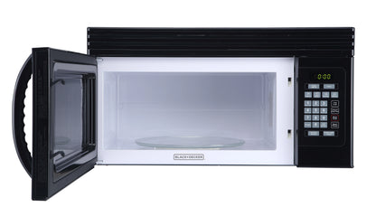 Black+Decker EM044KJNP10A 1.6-Cu. Ft. Over-the-Range Microwave with Top Mount Air Recirculation Vent, White