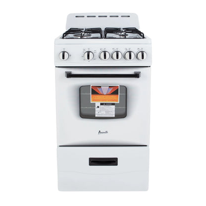 Avanti 20" Compact Gas Range Oven, in White (GR2011CW)