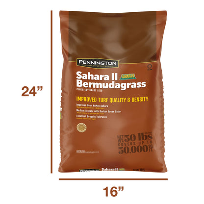 Pennington Sahara II Bermudagrass Penkoted Grass Seed 25 lb, Full Sun, Heat Tolerant