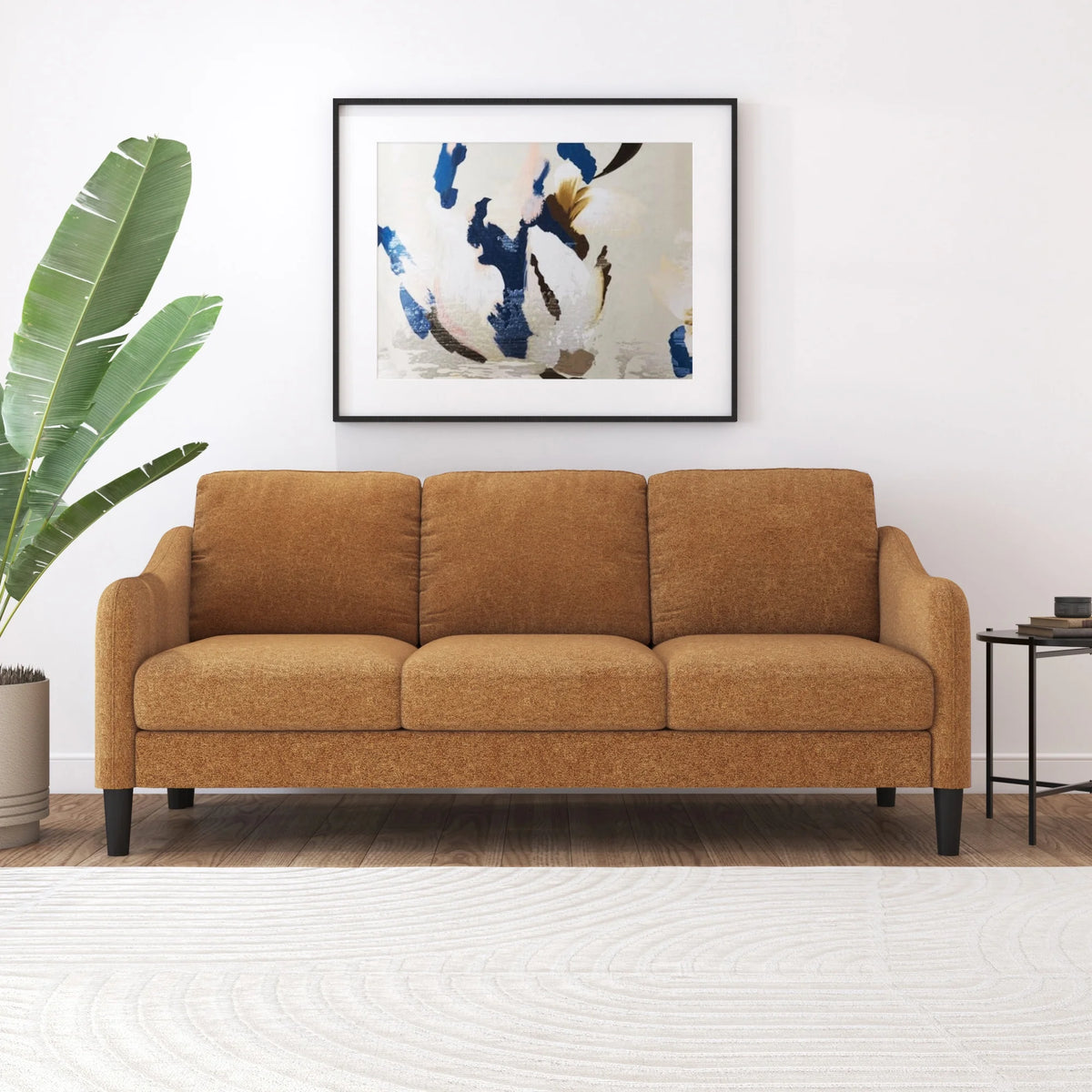 Mainstays Westley Swoop Arm Sofa, Burnt Orange
