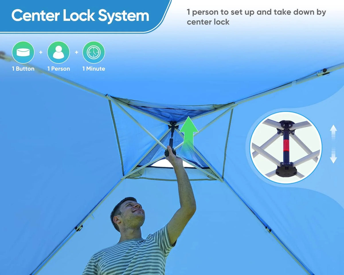 Quictent 10x10 Pop up Canopy TentPortable Instant Shelter with Vent, Ez up Canopy with Reflective Top and Fluorescent Rope