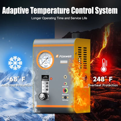 FOXWELL SD203 Automotive Smoke Machine with Pressure Gauge & Flow Meter, All Systems EVAP Vacuum Leak Detector