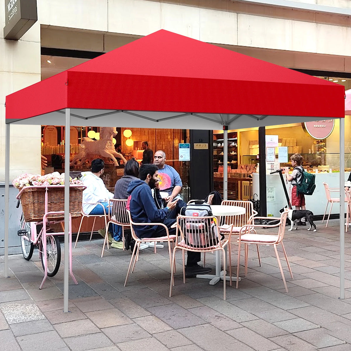 GVDV Canopy Tent, 10x10 ft Easy Pop up Outdoor Canopy Tent, Portable Straight Leg Gazebo Instant Canopy, Blue