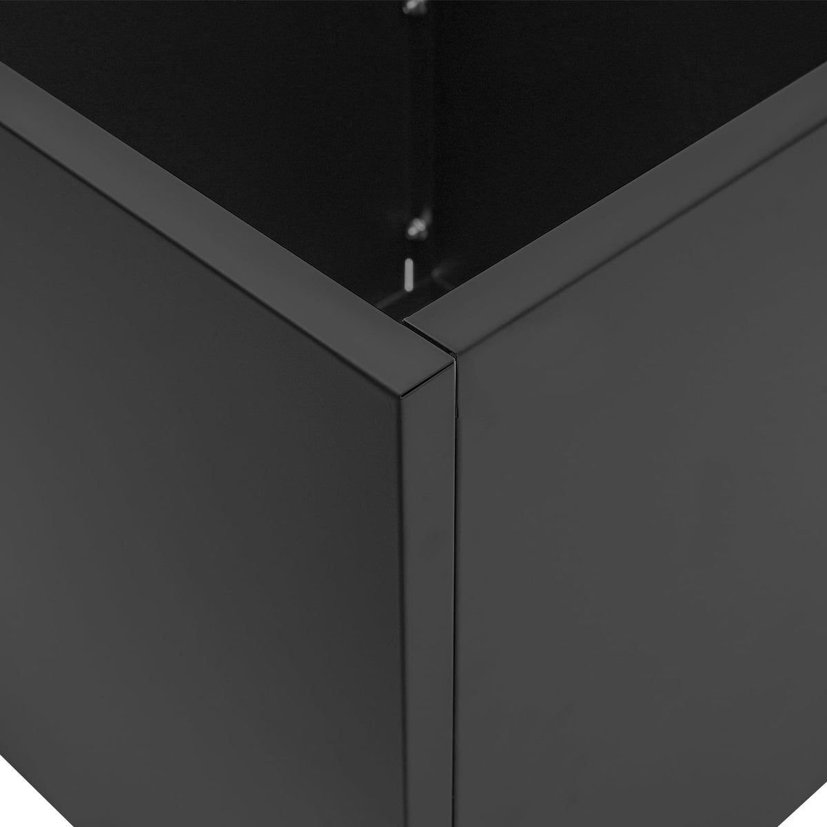 Indoor Outdoor Planter, Square Outdoor Planter For Both Indoor And Outdoor Use, For Gardens, Entrances, Patios Black Steel Square Cube Planter Box