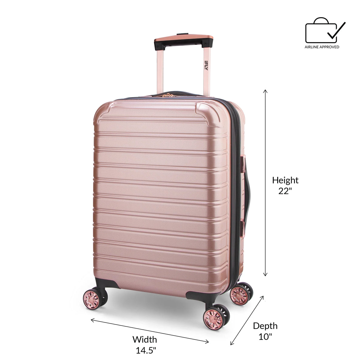 iFLY Hardside Fibertech 3.0 2 Piece Set, 20" Carry-on and 28" Checked Luggage, Gadget Gray
