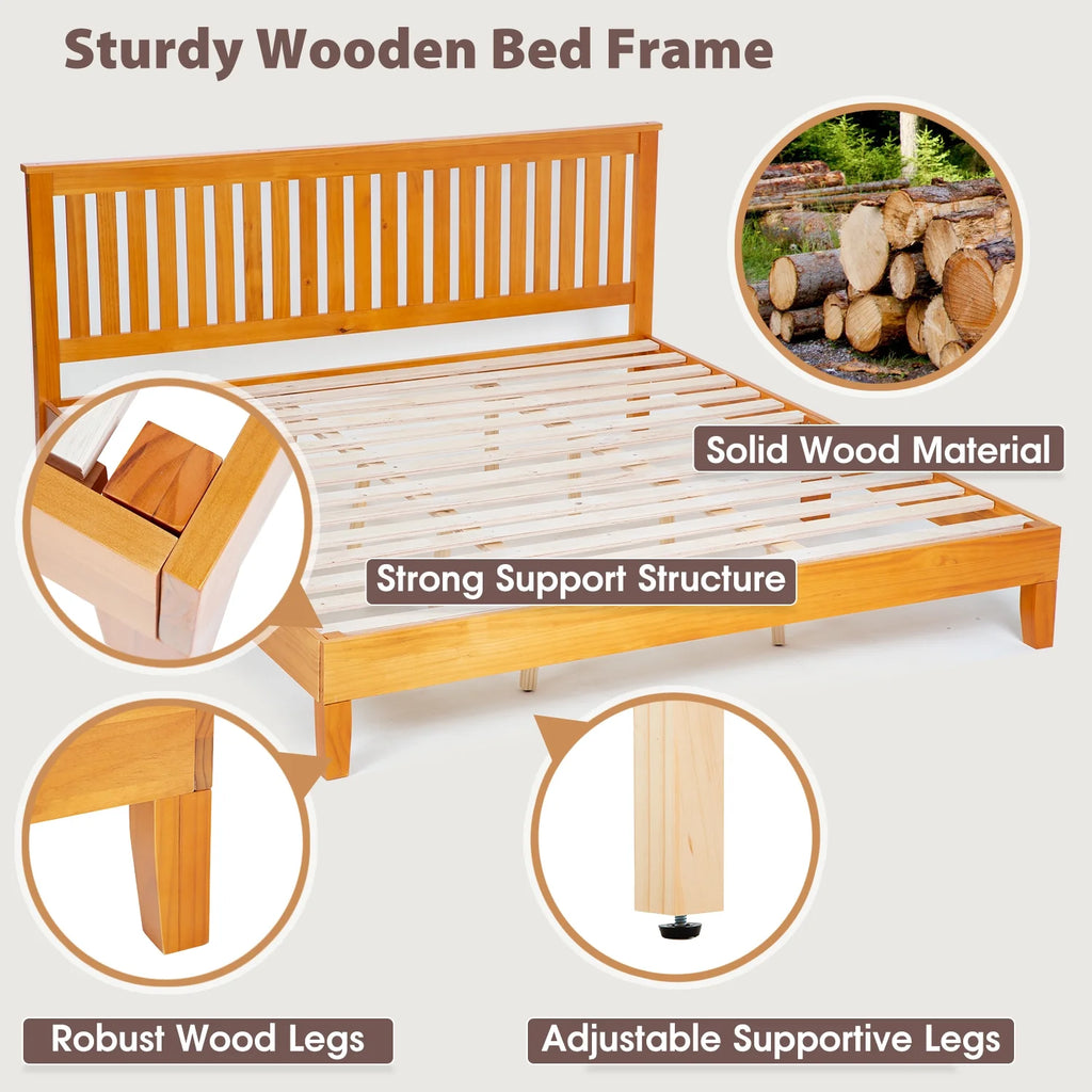 YRLLENSDAN Adult 37 Inches Bed Frames with Headboard, Twin