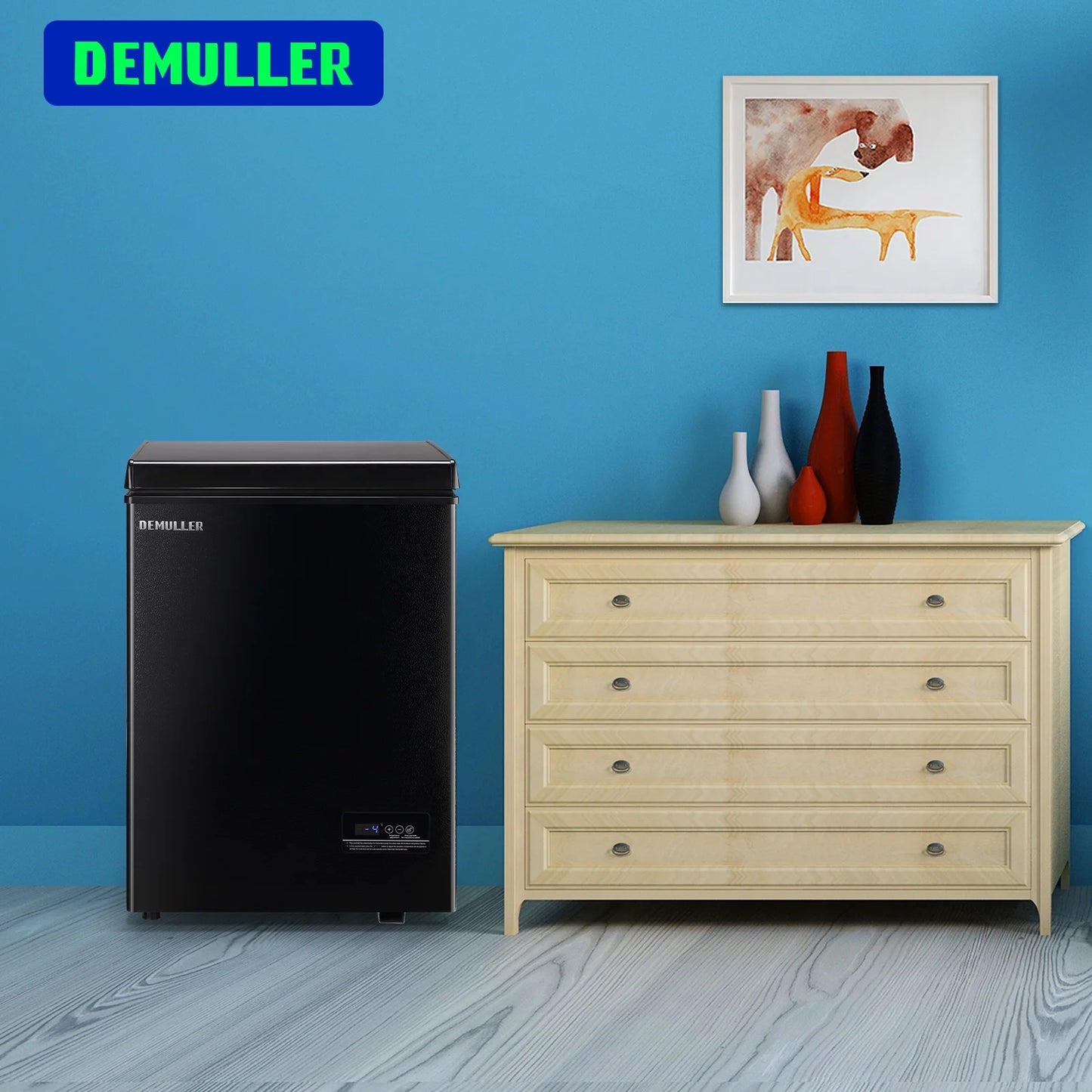 DEMULLER 3.5 Cu.ft Chest Freezer with Electronic Panel, Accurate Temperature Display to 1�?BLACK