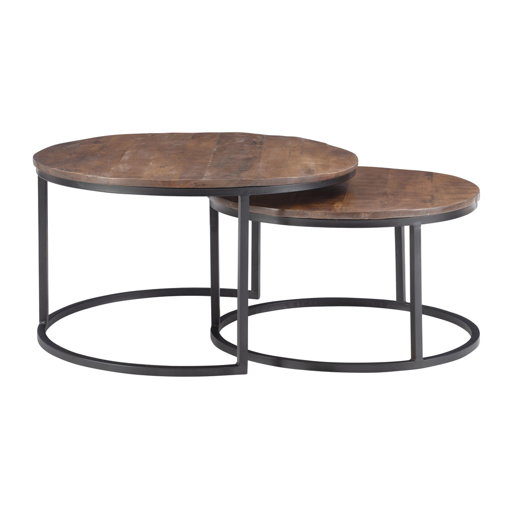 Darden Bohemian Nesting Coffee Tables, Set of 2, Black/Brown