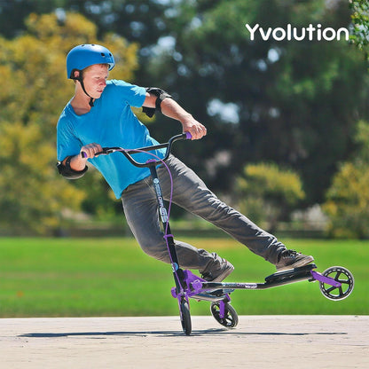 Yvolution Y Fliker C5. Foldable Drift Swing Scooter Kids Age 9+ Years. Purple. Unisex. Weight 24lbs