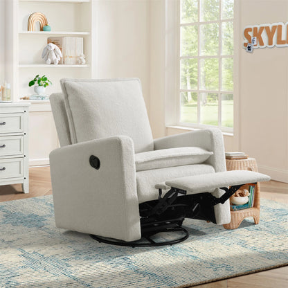 Soho Baby Coventry Glider Recliner Boucle White