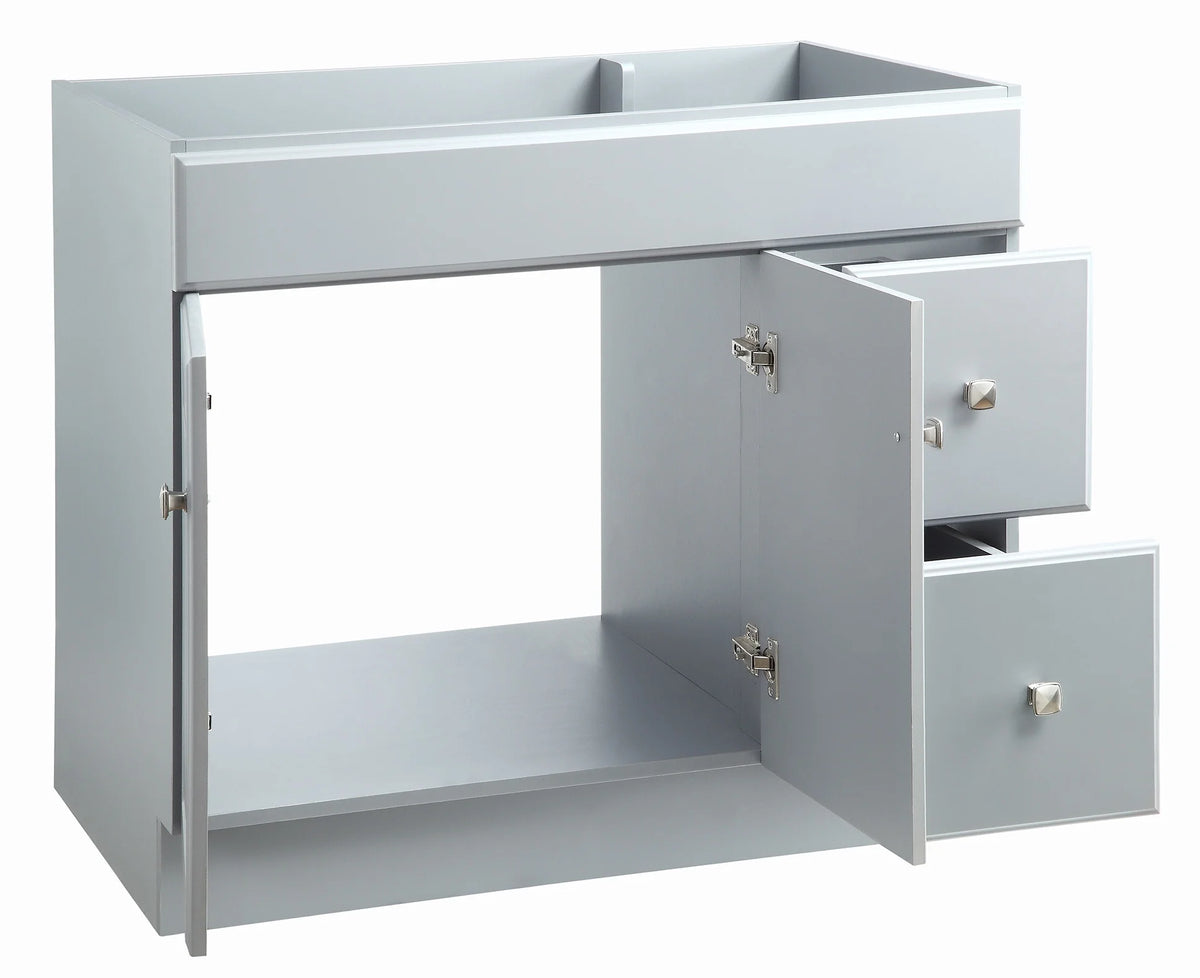 Design House Wyndham 36" Solid Wood Ready to Assemble 2-Door and 2-Drawer Bathroom Vanity Cabinet, White