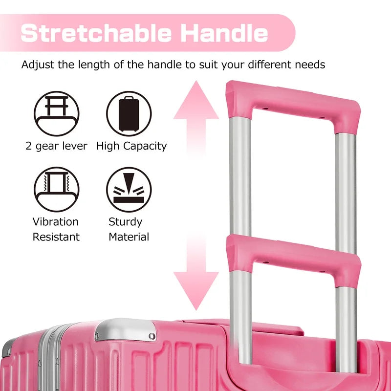Luggage Aluminium Frame PC ABS Hardshell Suitcase with Spinner Wheels TSA Lock Zipperless Luggage 28 inch Silver