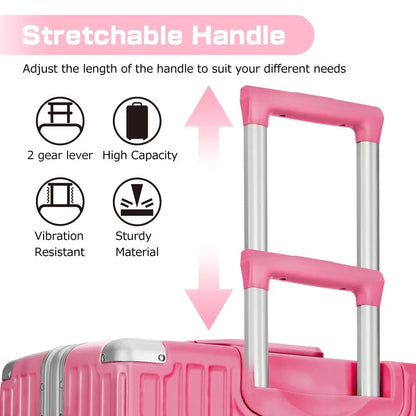 Luggage Aluminium Frame PC ABS Hardshell Suitcase with Spinner Wheels TSA Lock Zipperless Luggage 28 inch Silver