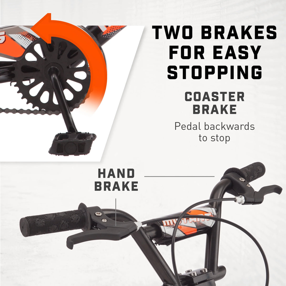 Mongoose 16" Mutant Kid's BMX Bike, Ages 3-5, Black & Orange