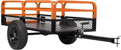 Heavy Duty Steel ATV Trailer,1600 Lbs Dump Cart, 15 Cubic Feet, Removable Sides, for Riding Lawn Mower Tractor