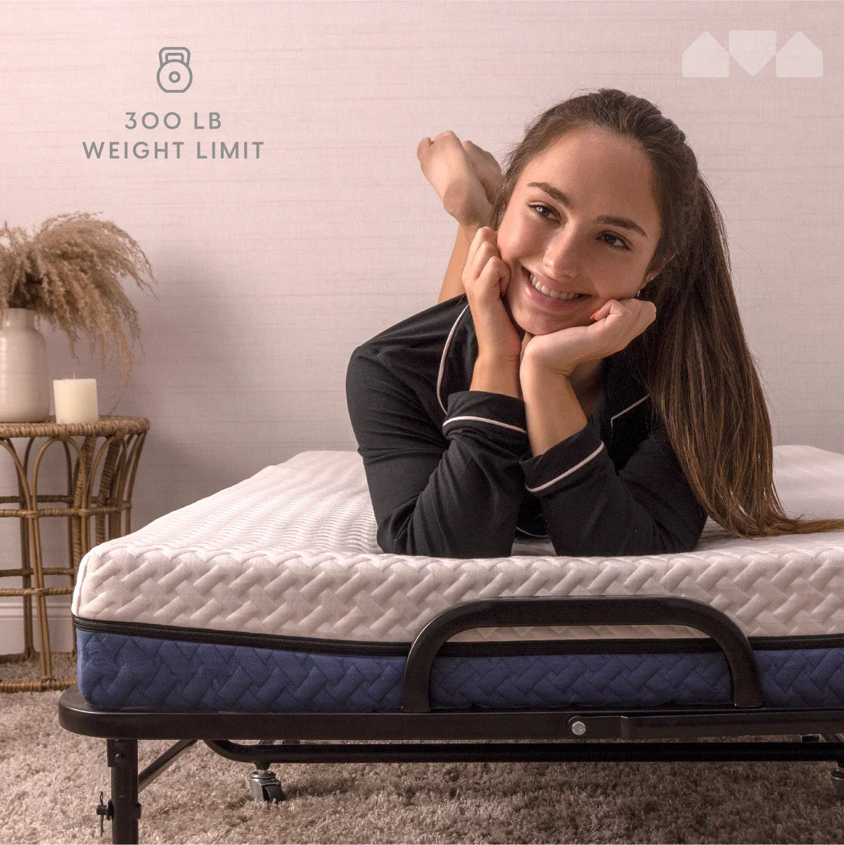 Milliard Twin Steel Folding Bed with Luxurious Memory Foam