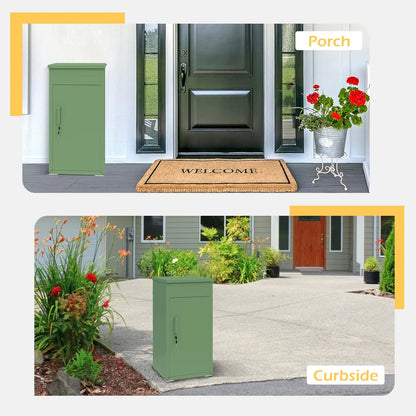 AECOJOY Package Delivery Boxes for Outside Parcel Drop Box Outdoor Storage Box Wall Mounted Express Mail Package Delivery Box 17" x 16" x 38.3" Black