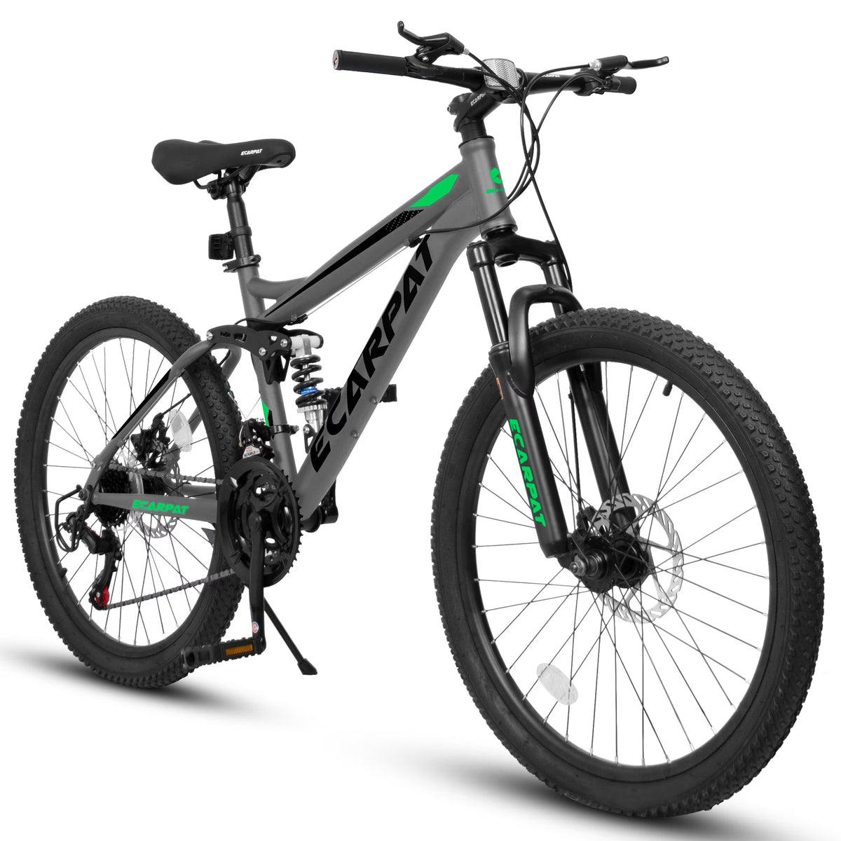 Aukfa 26" Mountain Bikes, 21-Speed Full Suspension Men Women Trail City Mountain Bike,Blue