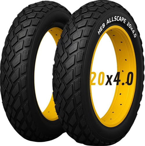 HEB ALLSCAPE Heavy Duty 20x4 Bike Tire + Tube - Includes 2 Tires for Optimal Performance