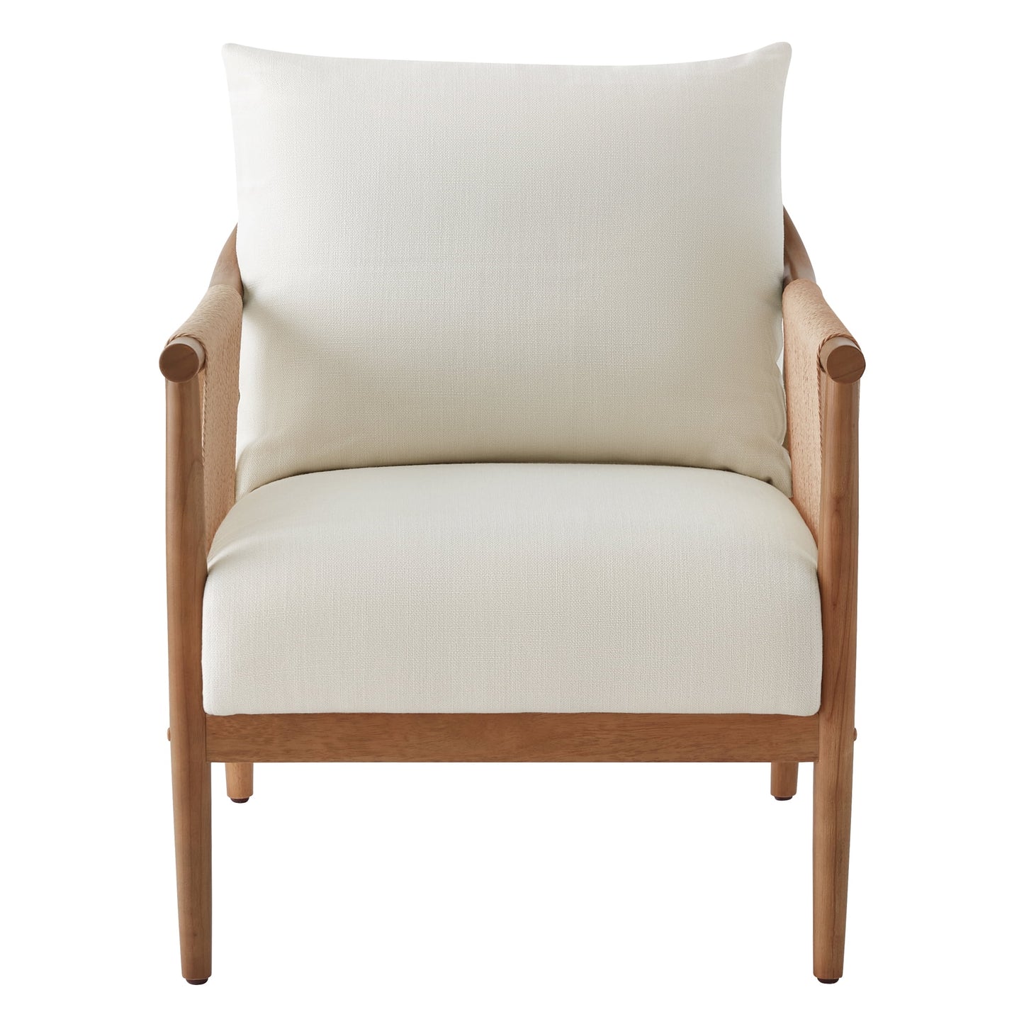 CHITA Modern Accent Chair, Braid Armchair Living Room Chair, Cream