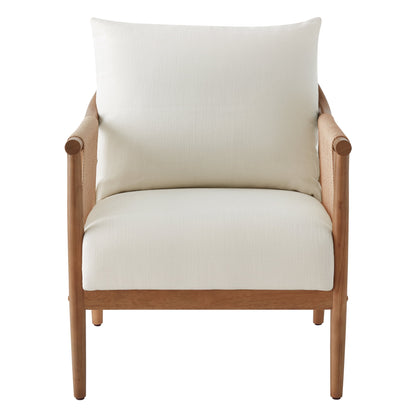 CHITA Modern Accent Chair, Braid Armchair Living Room Chair, Cream
