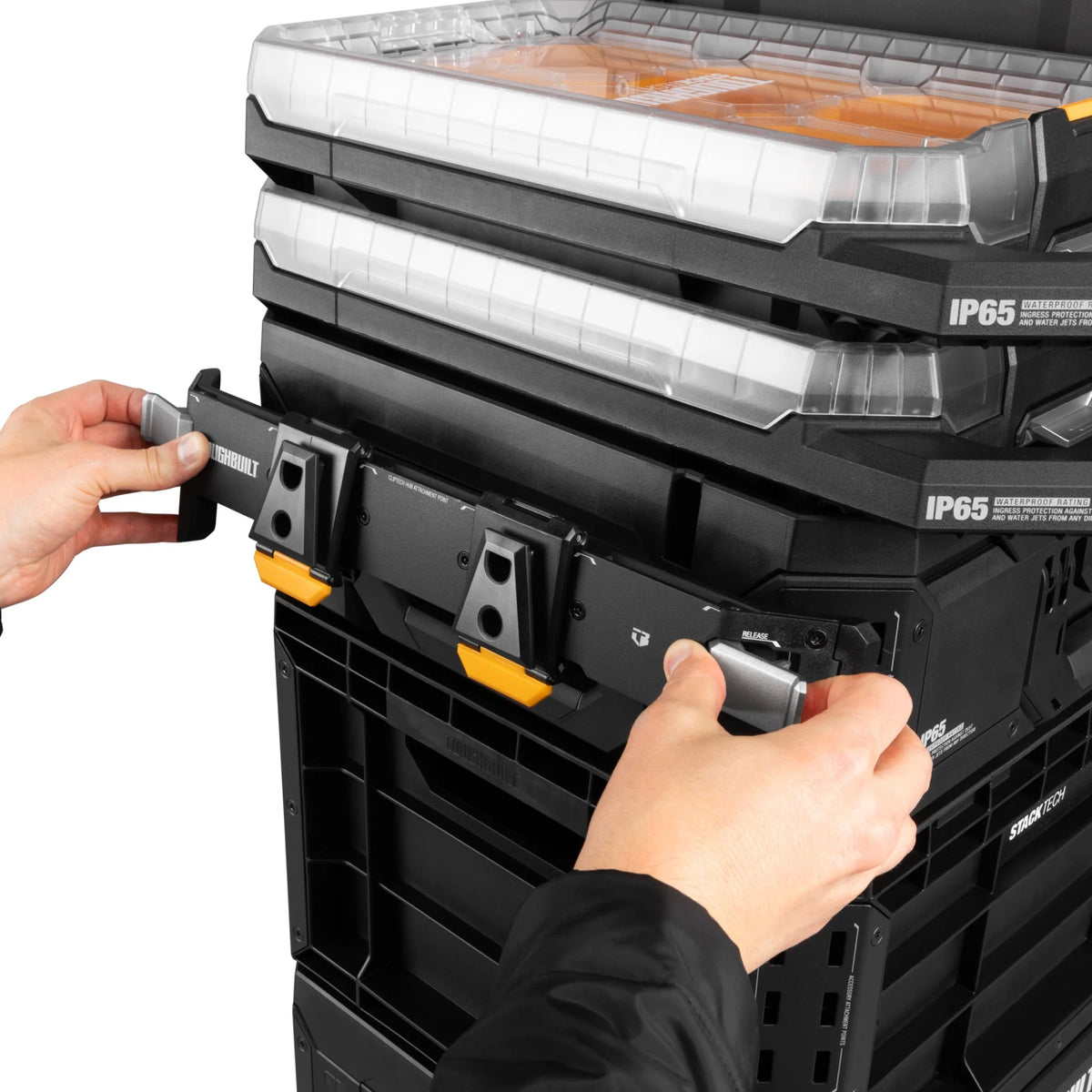 ToughBuilt Portable 2-in-1 Rolling Tool Box with Wheels & Stackable Design