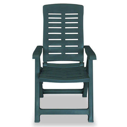 vidaXL Reclining Patio Chairs Outdoor Stack Dining Chair with Armrest Plastic
