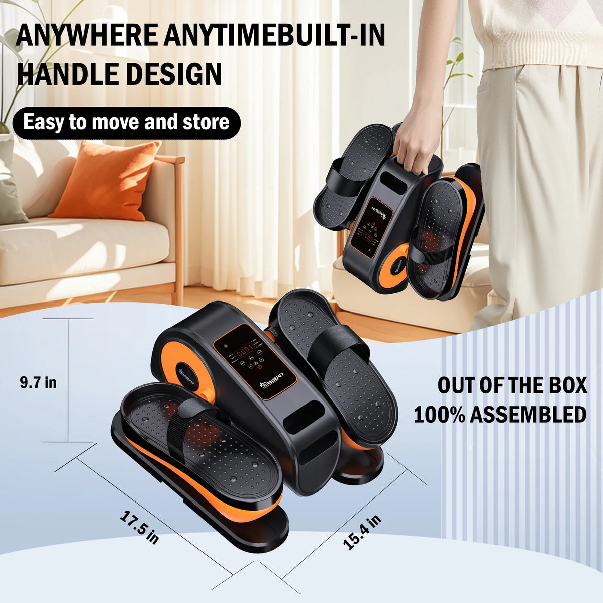 Under Desk Elliptical Machine Electric Ellipse Leg Exerciser for Seniors with 12 Adjustable Quiet Portable Elliptical Machine, Seated Pedal Exerciser with Remote Control